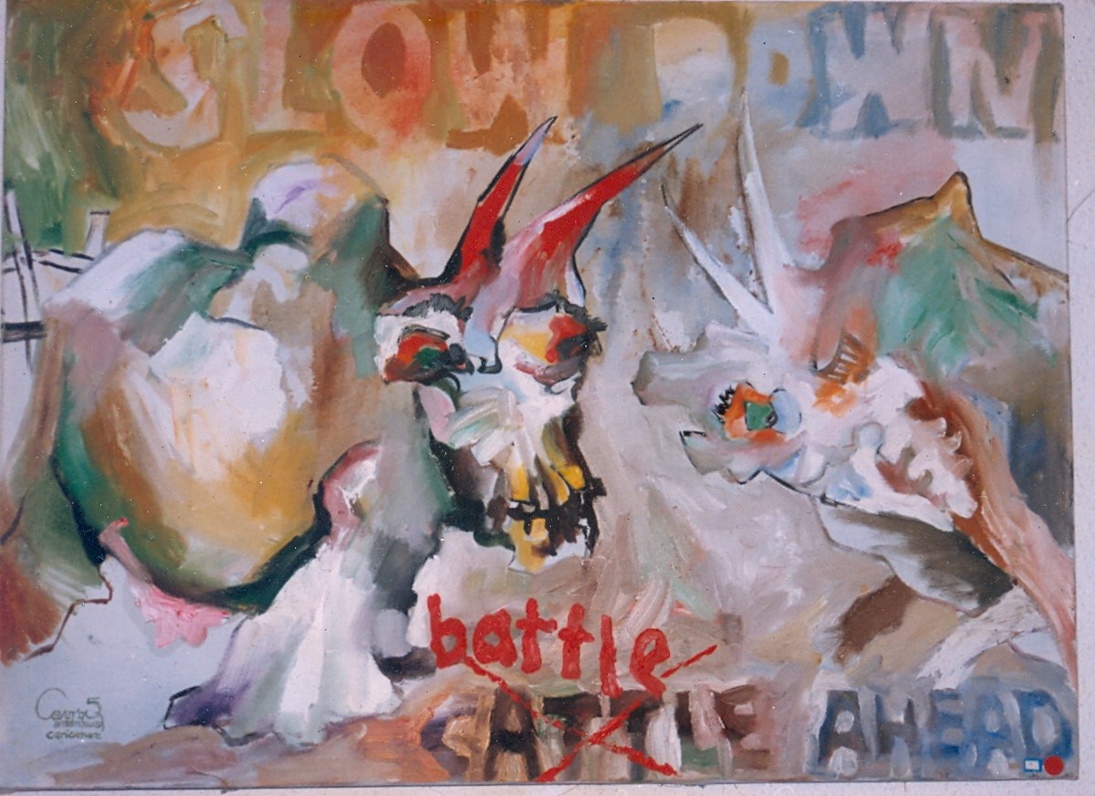 kąrî'kạchä seid'ou, SLOW DOWN: CATTLE BATTLE AHEAD, 1995
